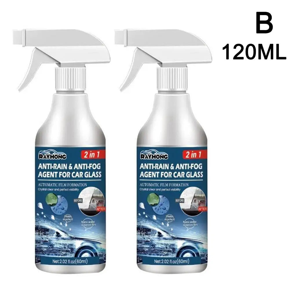 60/120ml Car Anti Fog Anti Rain Spray Auto Windshield Mirror Hydrophobic Agent Anti Fog Spray Glass Waterproof Coating Agent