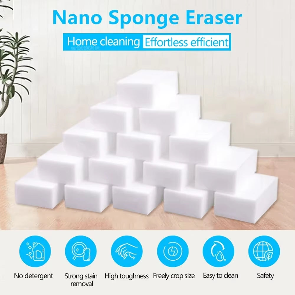 Nano High-Density Sponge Magic Eraser Sponge Cleaner Dishwashing Cloth Kitchen Bathroom Cleaning Tool Cleaning Sponge 10*6*2Cm